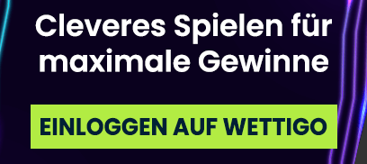 Werbetext Cleveres Spielen für maximale Gewinne mit grünem Login Feld darunter