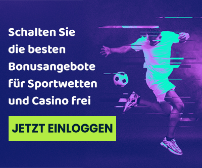 Sportler in Bewegung mit Werbebotschaft für Casino und Sportwetten Bonusangebote